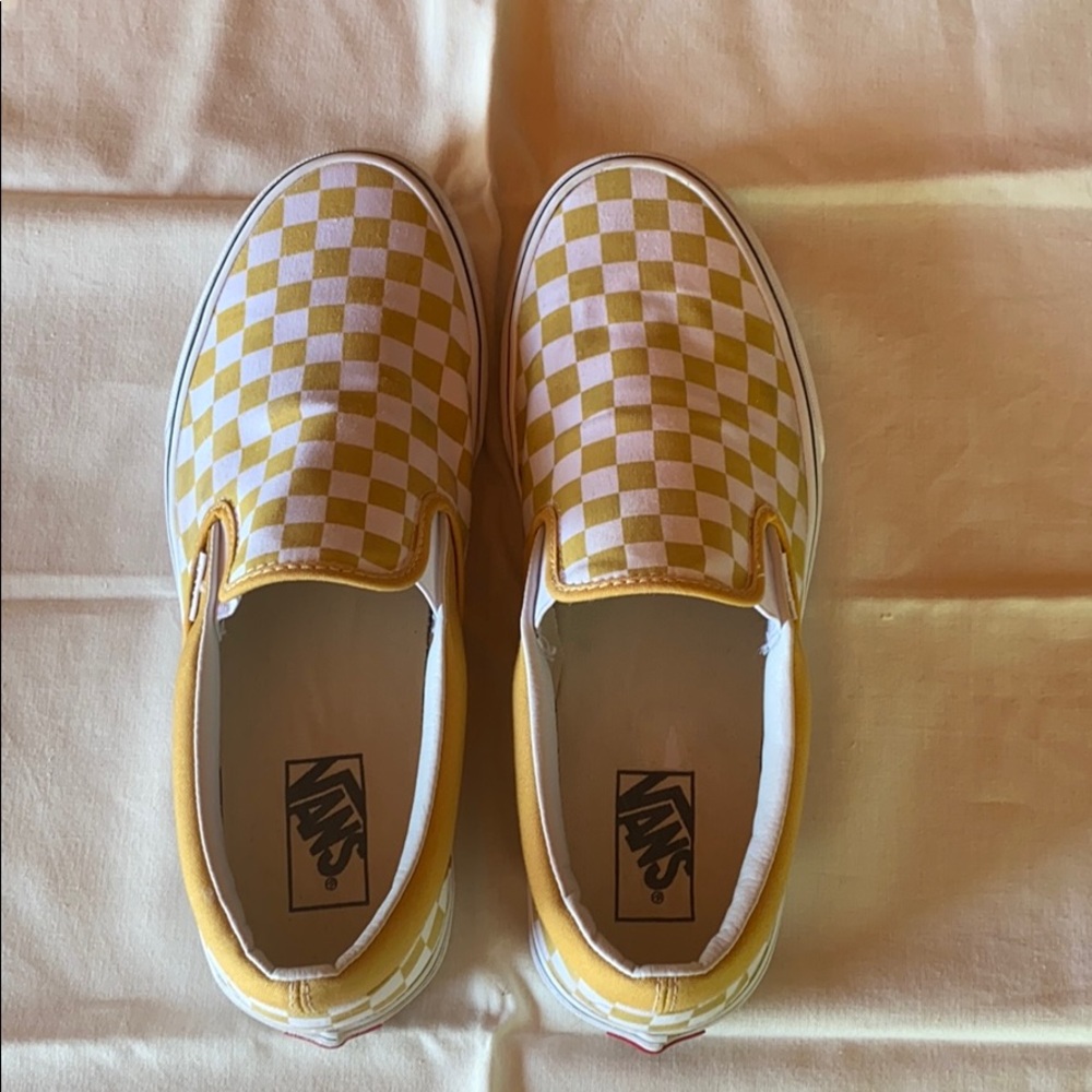 Vans Yellow Checkerboard Slip-On
